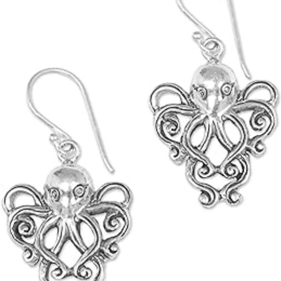 Novica Jewelry - NOVICA Artisan Handcrafted .925 Sterling Silver Octopus Dangle Earrings